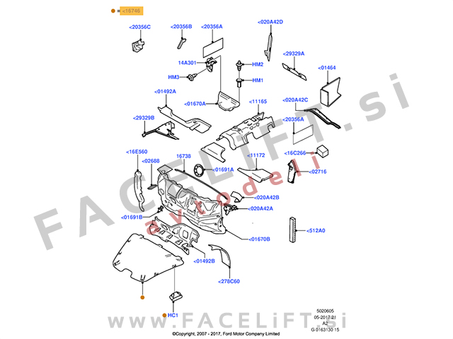 Ford Mondeo 07-15 izolacija pokrova motorja