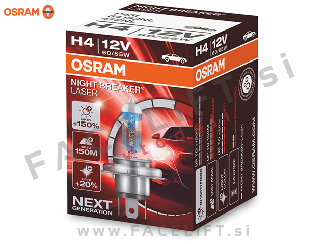 Halogenska žarnica Osram Night Breaker Laser Next Gen H4 (P43t) 60/55W 12V