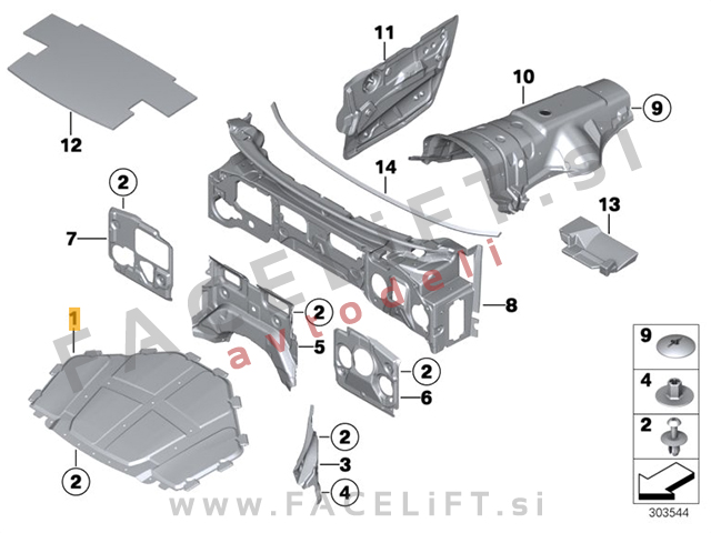 BMW X6 / E71 (08-14) / izolacija pokrova motorja BMW X6 / E71 (08-14) / izolacija pokrova motorja
