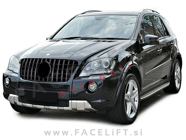 Mercedes ML / W164 (08-11) / maska / kromirana črna (sijaj)