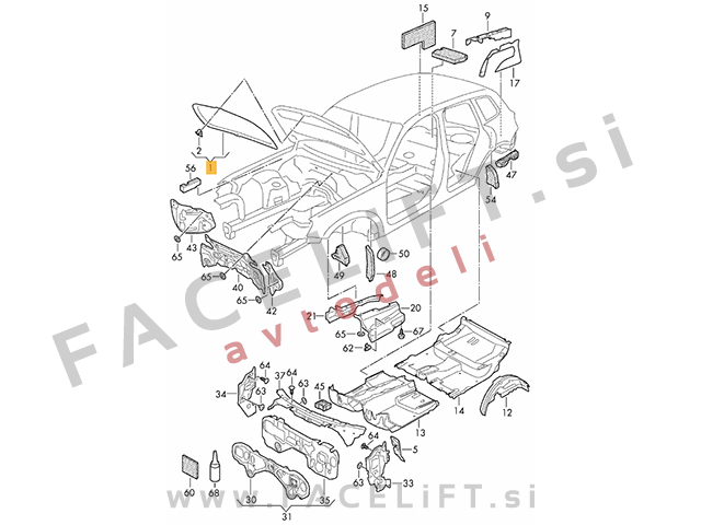 VW Touareg 7P 10-18 izolacija pokrova motorja