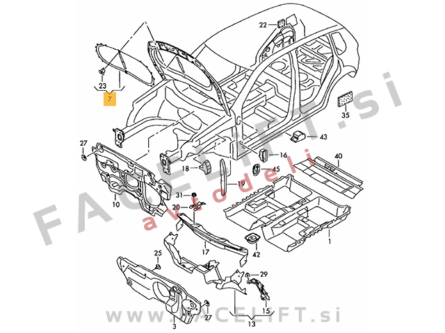 VW Tiguan 5N 5N2 07-16 izolacija pokrova motorja
