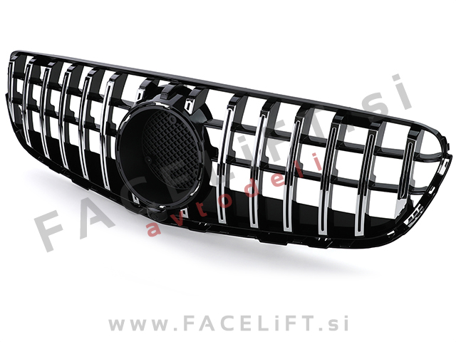 Mercedes GLC X253 15-19 maska črna kromirana (sijaj)