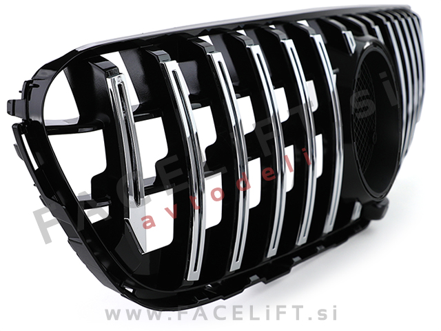 Mercedes GLC X253 15-19 maska črna kromirana (sijaj)