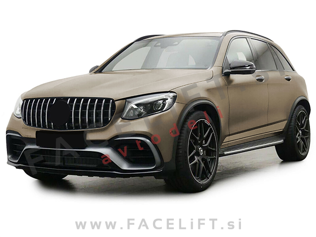 Mercedes GLC X253 15-19 maska črna kromirana (sijaj)