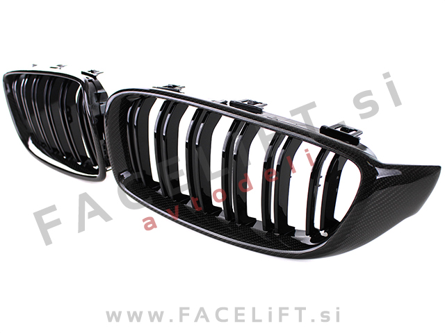 BMW 4 F32 F33 F36 13- ledvičke karbon (sijaj)