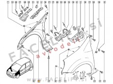 Renault Modus 04-12 sprednji blatnik desni