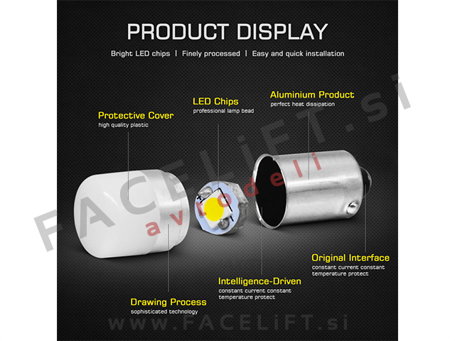LED žarnica BAY9s (H21W) 1x LED (3030) 12V