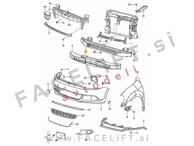 VW Jetta / 1B (10-15) / ojačitev sprednjega odbijača
