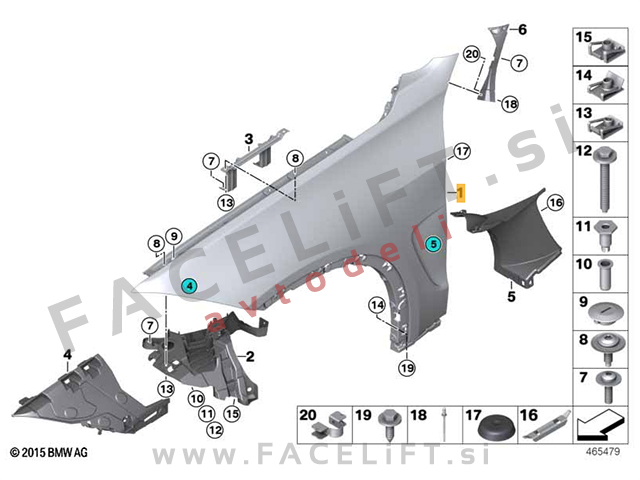 BMW X5 / F15 (13-19) / sprednji blatnik / desni