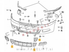 Škoda Octavia / 1Z (08-13) / mreža sprednjega odbijača / desna