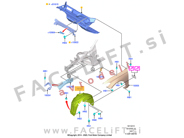 Ford Mondeo / (14- ) / sprednji kolotek / desni