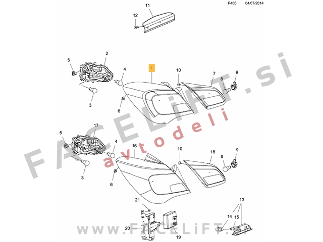 Opel Corsa E 3-vratna / (14- ) / zadnja zunanja luč / desna
