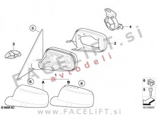BMW 7 / E65 E66 (01-08) / pokrov ogledala / levi
