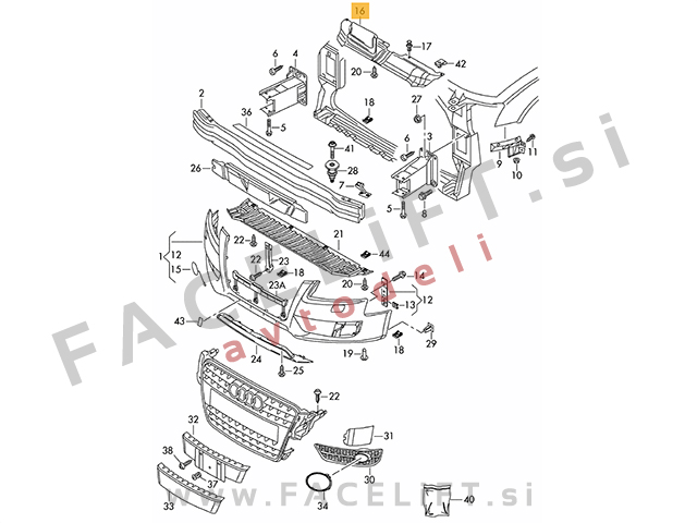 Audi A5 / 8F 8T (07-11) / zgornja plošča vezne stene