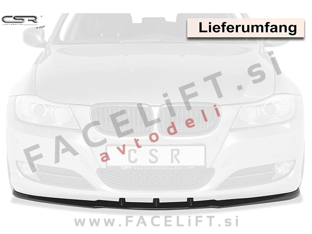 BMW 3 E90 E91 LCI 08-12 podaljšek sprednjega odbijača črni (mat)