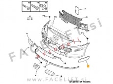 Peugeot 307 / (05-07) / letev sprednjega odbijača / leva