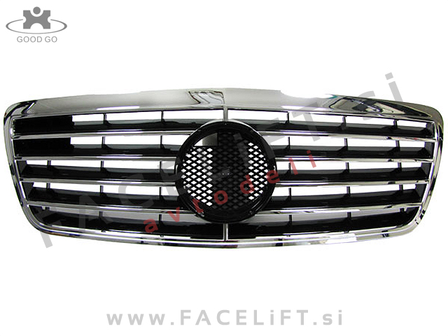 Mercedes E W210 99-02 maska črna kromirana sijaj