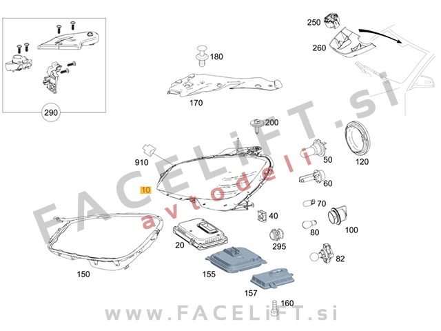 Mercedes C / W204 (07-11) / bi-xenon žaromet / levi