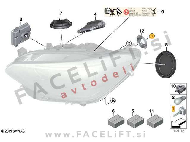 BMW 1 F20 F21 11-15 bi-xenon žaromet levi