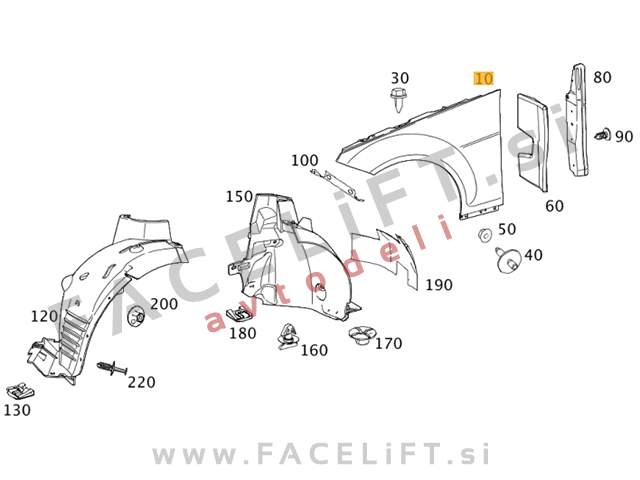 Mercedes GLK / X204 (08-12) / sprednji blatnik / desni