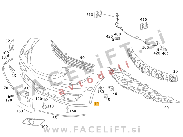 Mercedes B W245 05-11 sprednji odbijač Mercedes B W245 05-11 sprednji odbijač