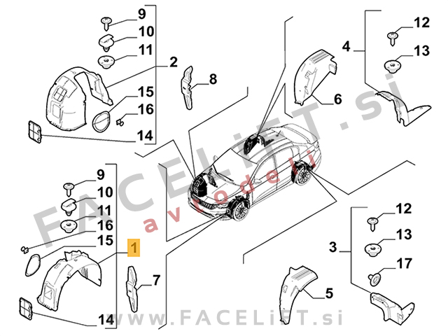 Fiat Tipo / (16- ) / sprednji kolotek / levi