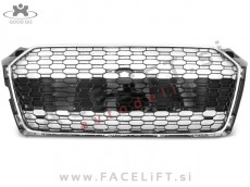 Audi A5 B9 F5 16- maska RS5 izgled črna kromirana (sijaj)