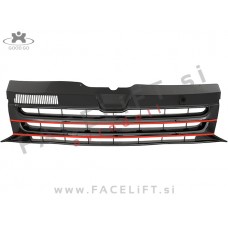 VW T5 / (09-15) / maska / črna rdeča (sijaj)