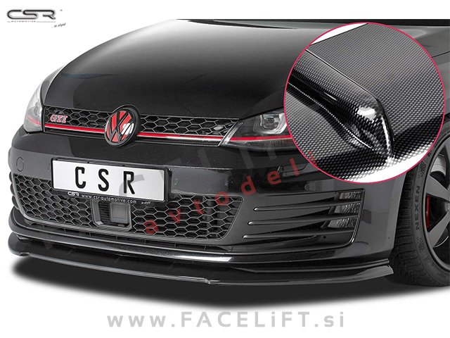 VW Golf 7 GTD GTI 12-17 podaljšek sprednjega odbijača karbon (sijaj)