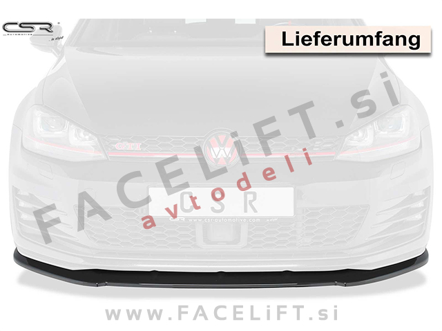 VW Golf 7 GTD GTI 12-17 podaljšek sprednjega odbijača črni (sijaj)