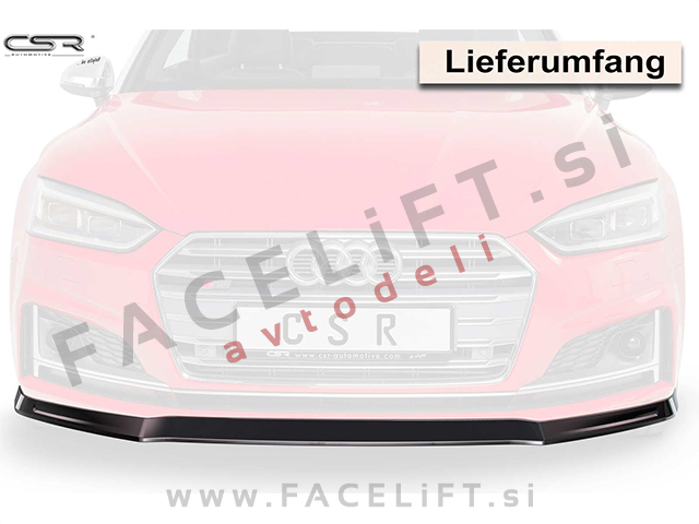 Audi A5 S line S5 F5 16- podaljšek sprednjega odbijača črni sijaj