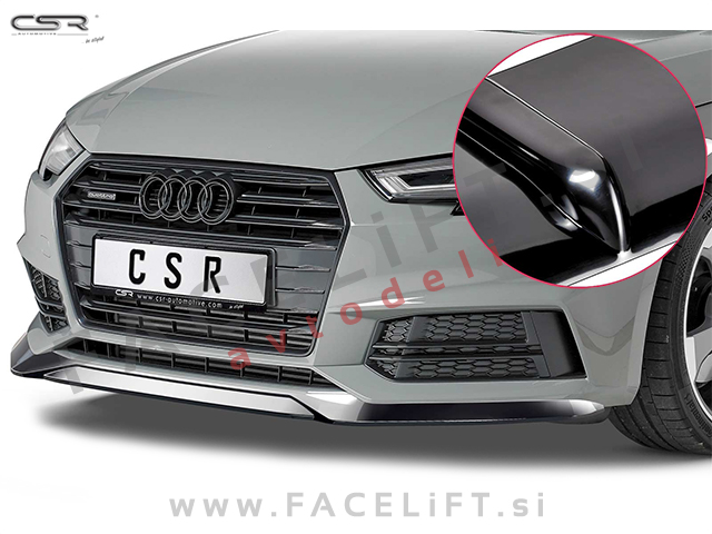 Audi A4 S line, S4 / B9 8W (15-19) / podaljšek sprednjega odbijača / črni (sijaj)