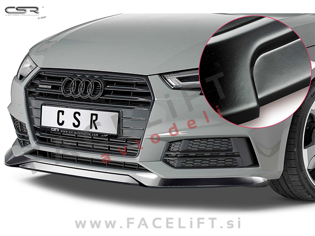 Audi A4 S line, S4 / B9 8W (15-19) / podaljšek sprednjega odbijača / črni (mat)