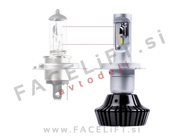 LED kit H4 Lumileds Luxeon ZES Philips 2x 30/60W (8000lm) 6000K CANBUS 12V 24V