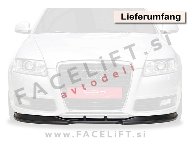 Audi A6 S line 4F C6 08-11 podaljšek sprednjega odbijača črni mat
