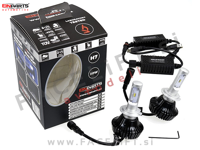 LED kit H7 Lumileds Luxeon ZES Philips 2x 30W (2x 4000lm) 4300K CANBUS 12V 24V