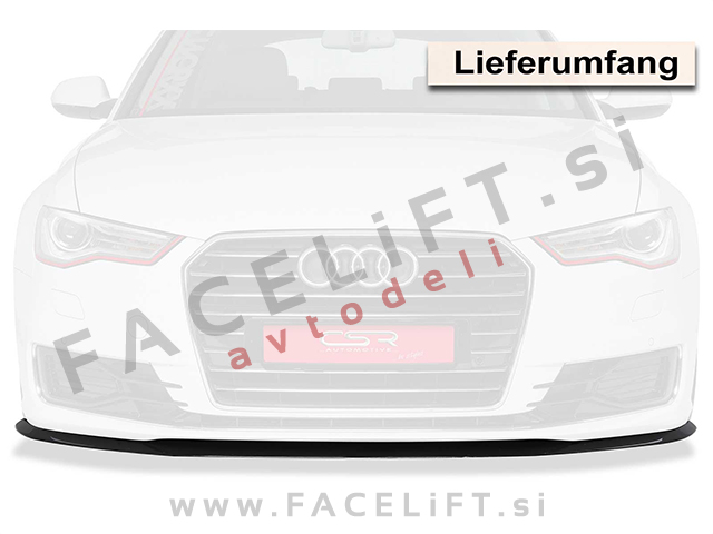 Audi A6 4G C7 14-18 podaljšek sprednjega odbijača črni (mat)