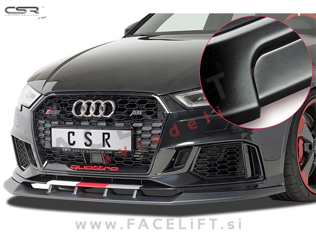 Audi RS3 / 8V (15- ) / podaljšek sprednjega odbijača / črni (mat)
