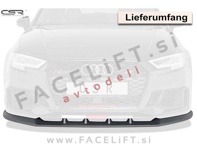 Audi RS3 / 8V (15- ) / podaljšek sprednjega odbijača / črni (mat)
