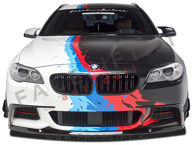 BMW 5 F10 F11 10-17 podaljšek sprednjega odbijača črni (mat)