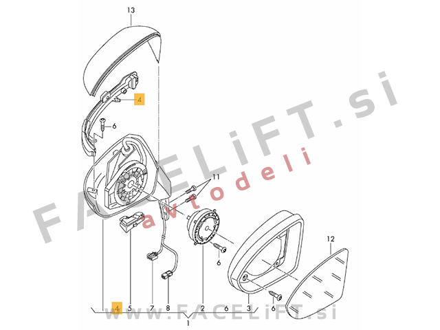 VW Touran / 5T (15- ) / LED smernik bočnega ogledala / levi