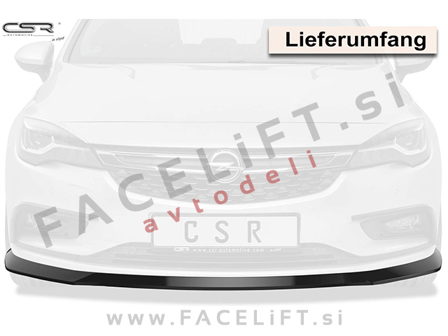 Opel Astra K / (15- ) / podaljšek sprednjega odbijača / črni (mat)