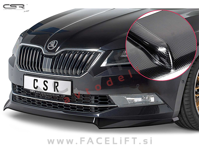 Škoda Superb / 3V (15-19) / podaljšek sprednjega odbijača / karbon (sijaj)