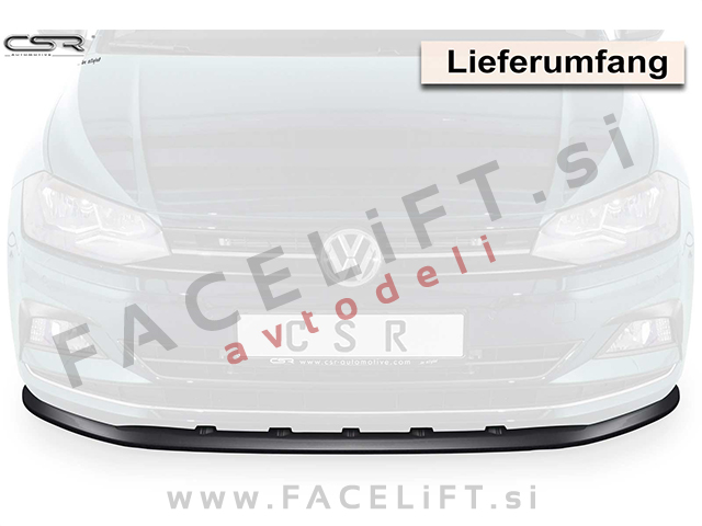 VW Polo 17-21 podaljšek sprednjega odbijača črni mat VW Polo 17-21 podaljšek sprednjega odbijača črni mat