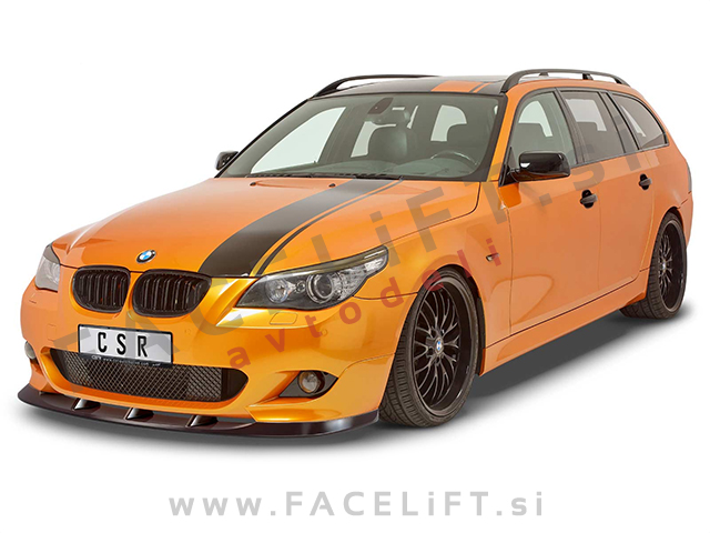 BMW 5 E60 E61 03-10 podaljšek sprednjega odbijača črni (sijaj)