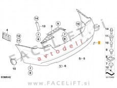 BMW 3 / E90 Limuzina LCI (08-12) / pokrov vlečne kljuke / zadnji