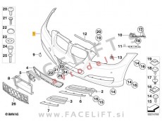 BMW 3 E90 E91 LCI 08-12 sprednji odbijač SRA PDC