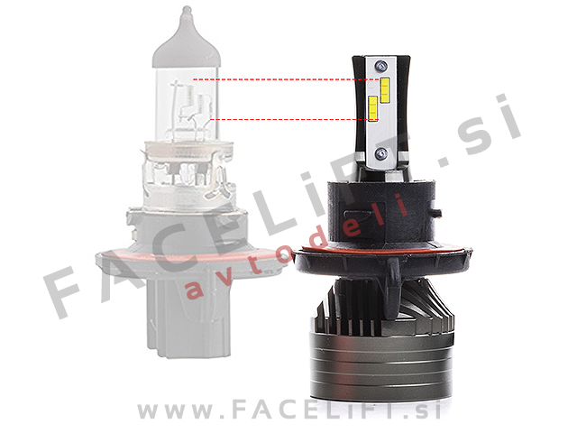 LED kit H13 CSP 2x 30W (2x 5000lm) 6000K CANBUS 12V 24V