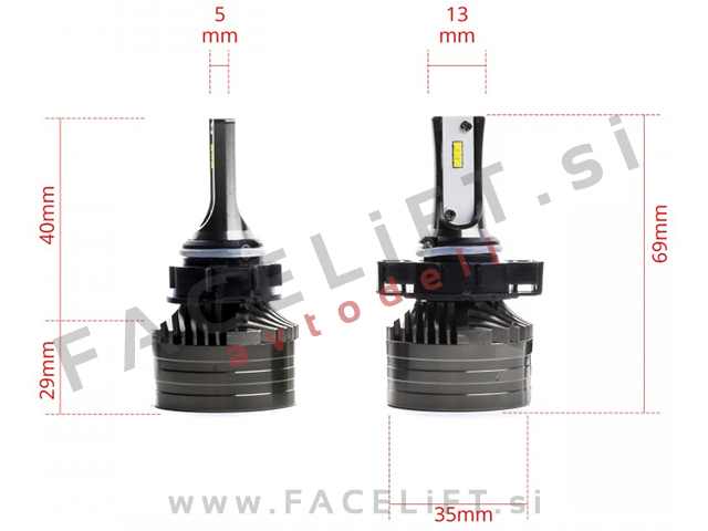 LED kit H16 CSP 2x 30W (2x 5000lm) 6000K CANBUS 12V 24V